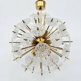 Val Saint Lambert crystal sputnik gold chandelier , 1960’s