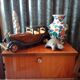 Toy car made of varnished wood