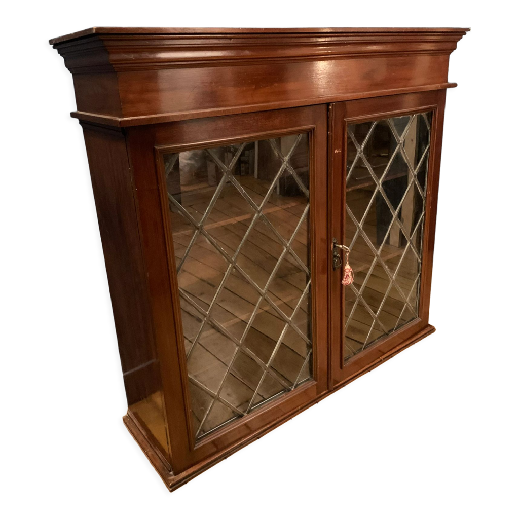 Armoire vitrée avec croisillon étain style anglais Selency