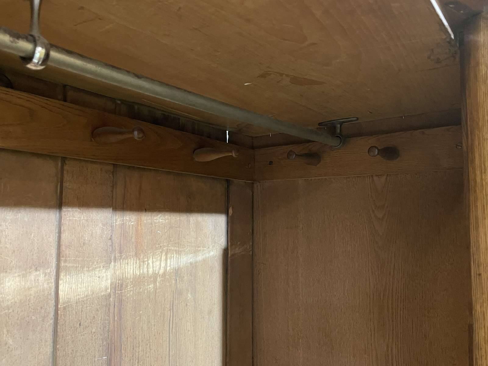 English oak wardrobe from the early 20th century.