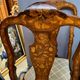Set of two armchairs and six chairs. Marquetry with precious wood species.