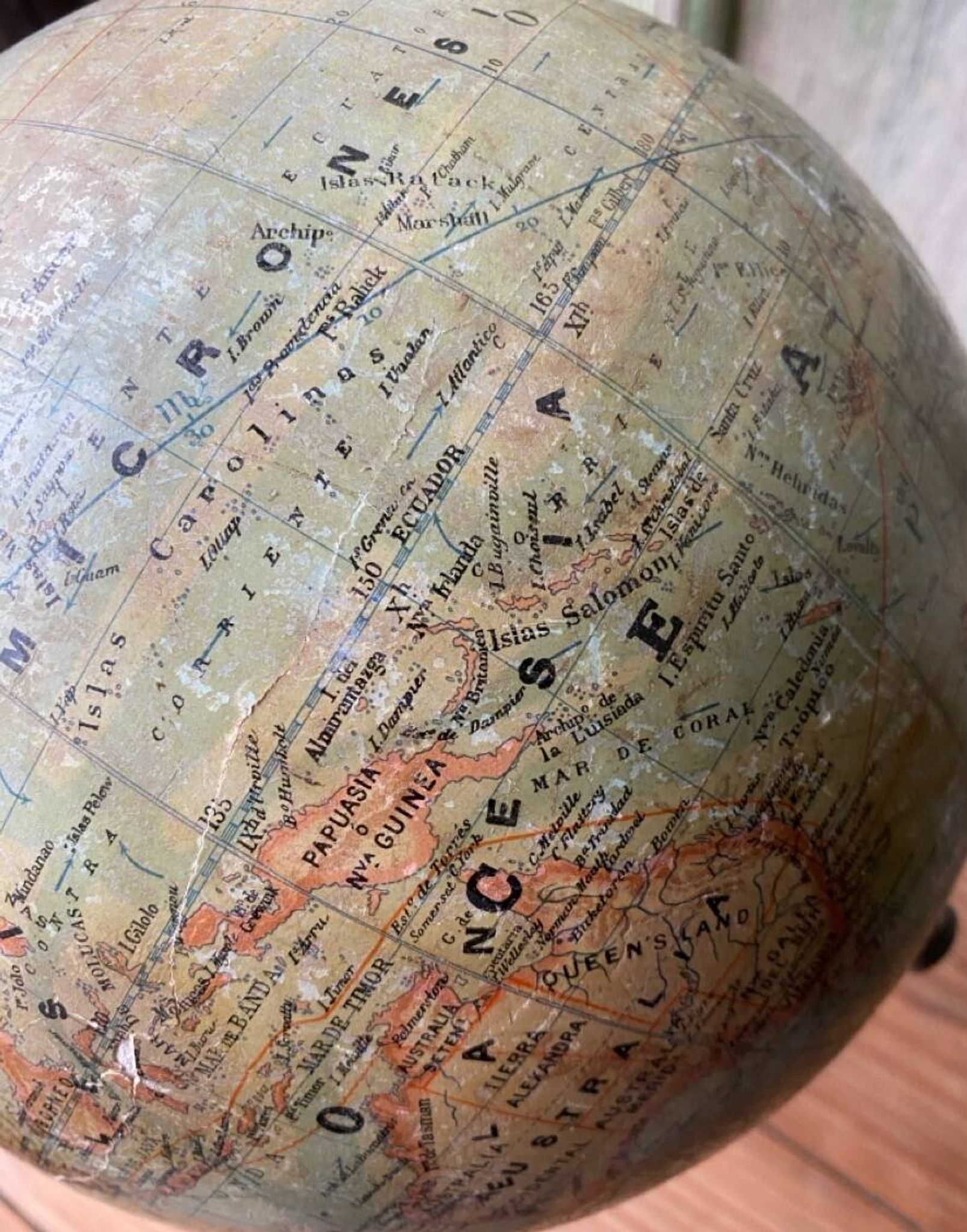 Ancien Globe Terrestre J. Lebègue & Cie, Paris — Environ 1885 / 1890 (Édition