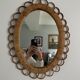 Miroir rotin forme fleur