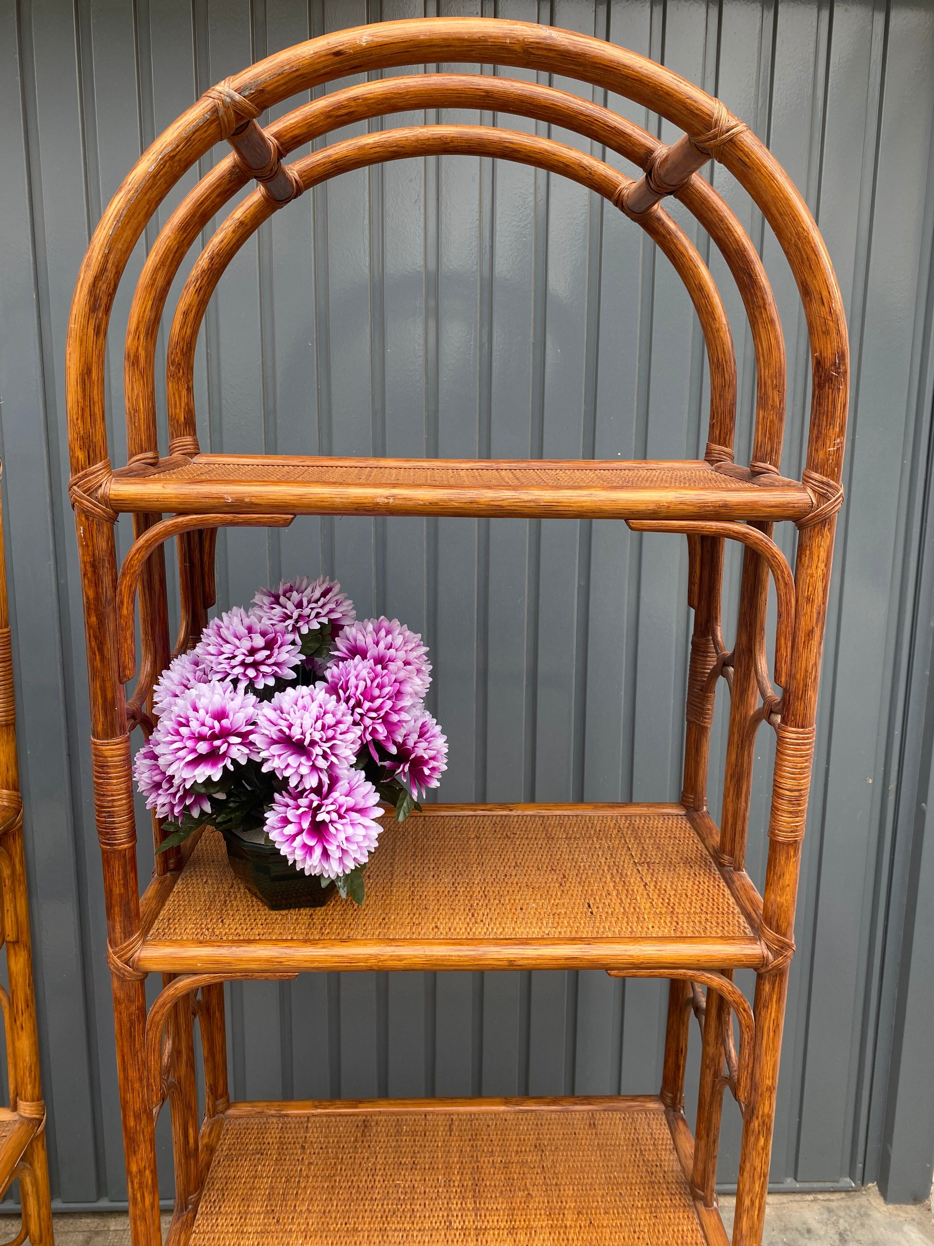 Antique rattan bookcase