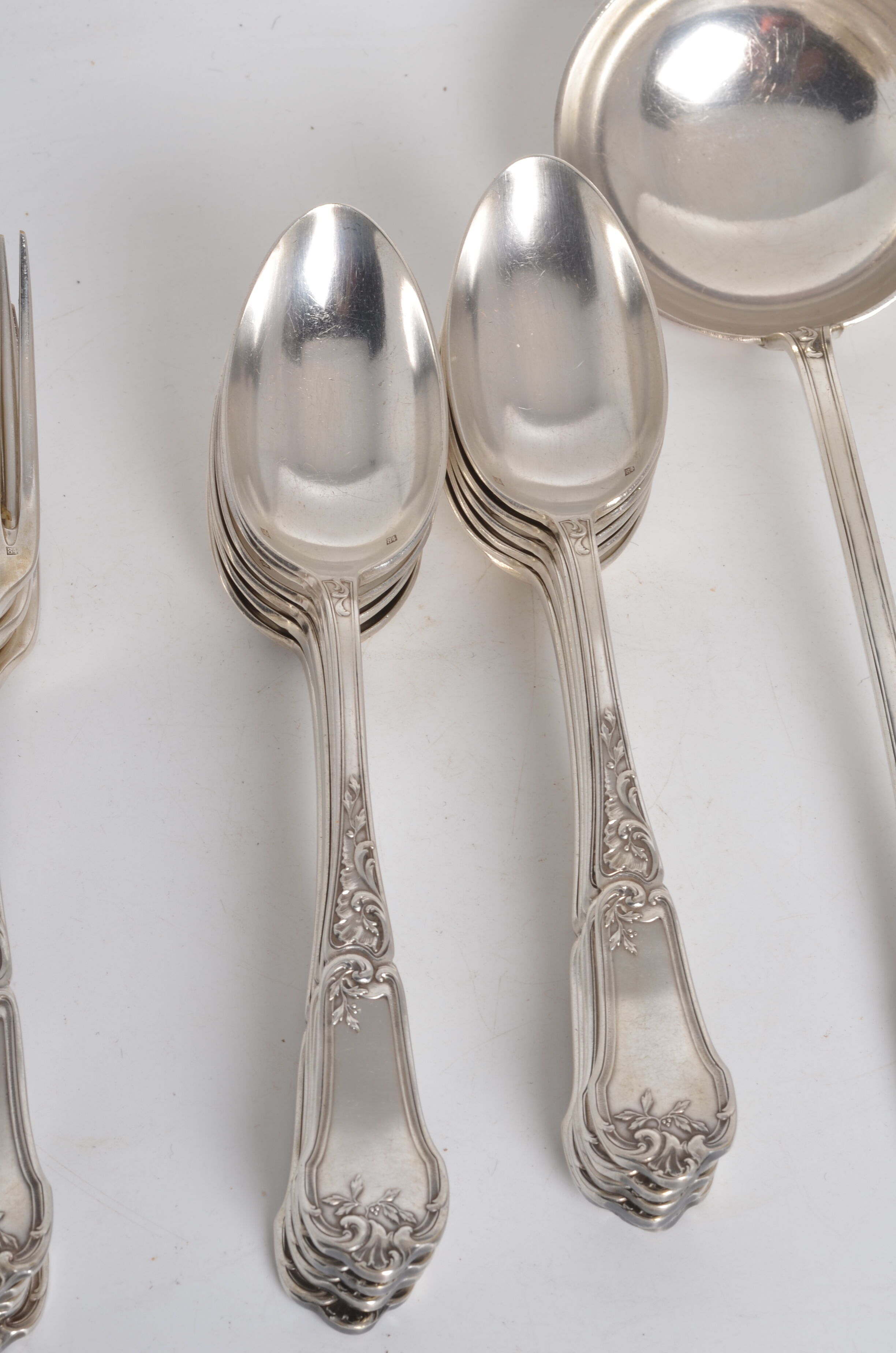 Silver metal housewife monogrammed aj