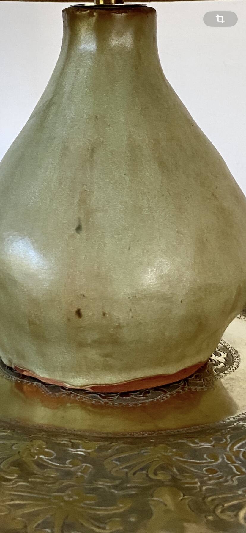 Ceramic lamp, 2M fabric cable, cotton lampshade