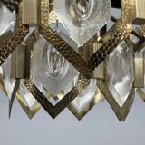 1960s Faceted Glass Chandelier by Jaroslav Bejvl for Kamenicky Senov