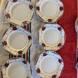 Set of 6 old Digoin plates in Sarreguemines earthenware