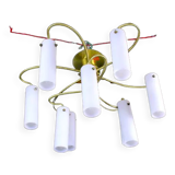 Ceiling lamp brass and Opaline glass, from "Hillebrand", 1960