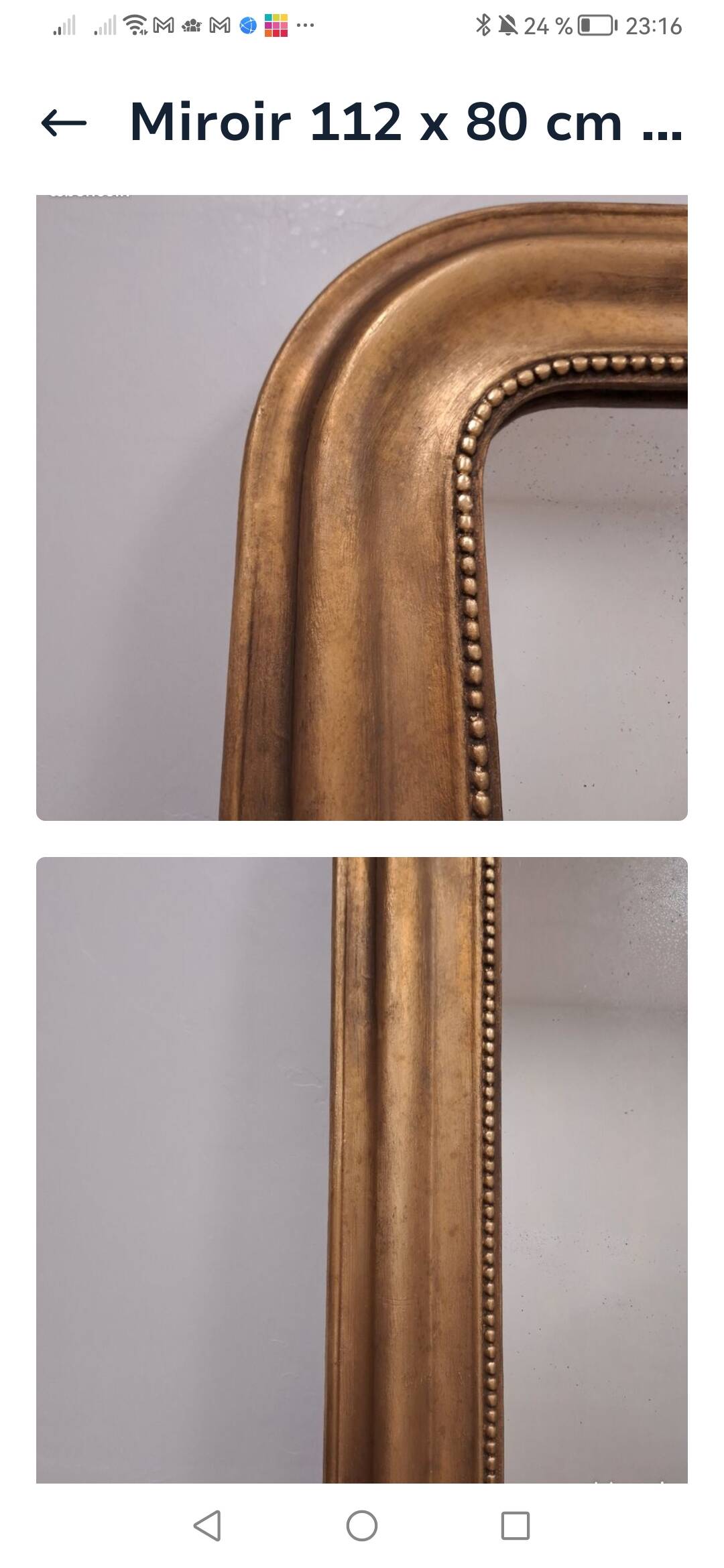 Large antique Louis Philippe gilded mirror