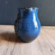 Vintage Blue Stoneware Jug with Grape Cluster Pattern, Ceramic Vase