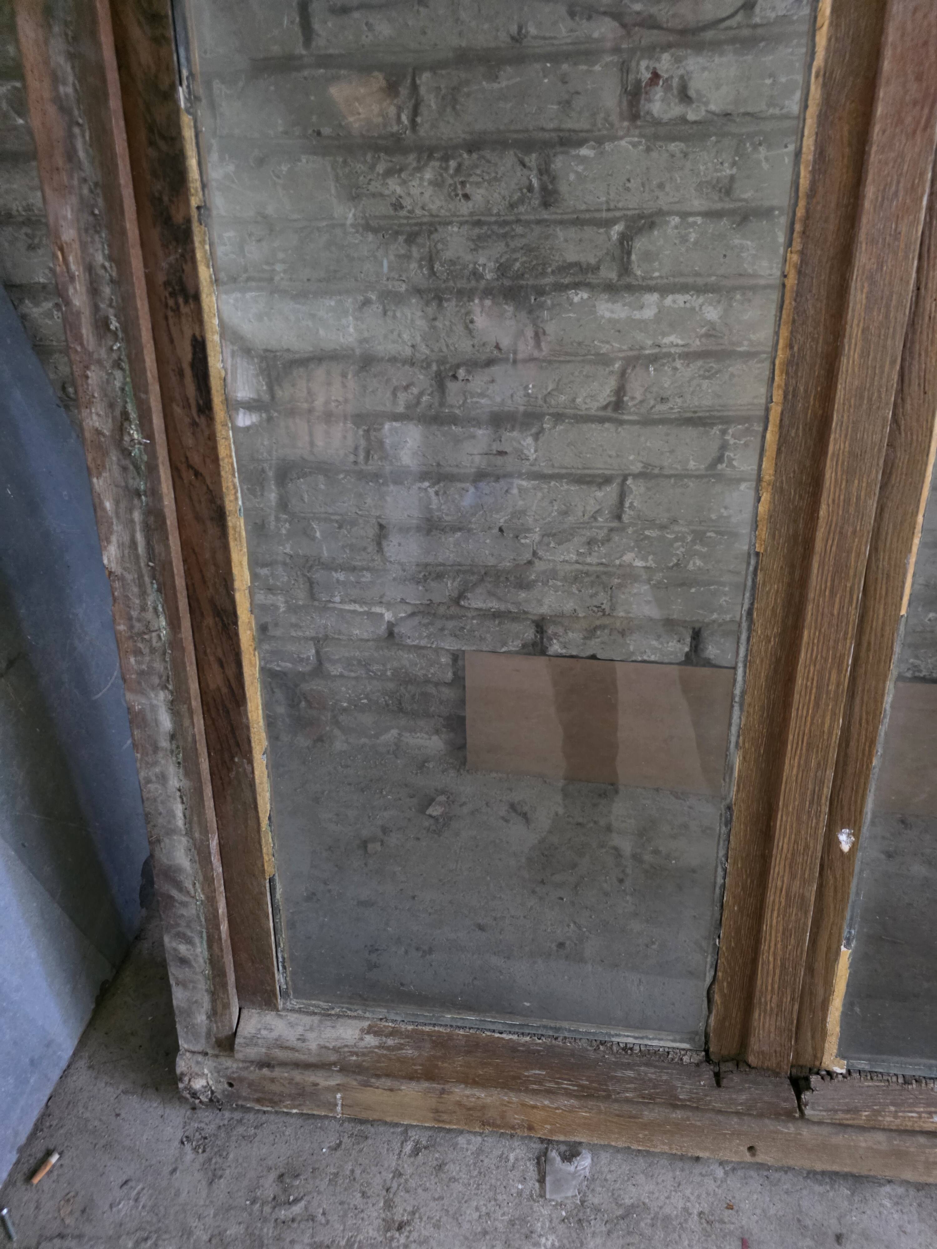 Pair of solid oak windows from the early 20th century.