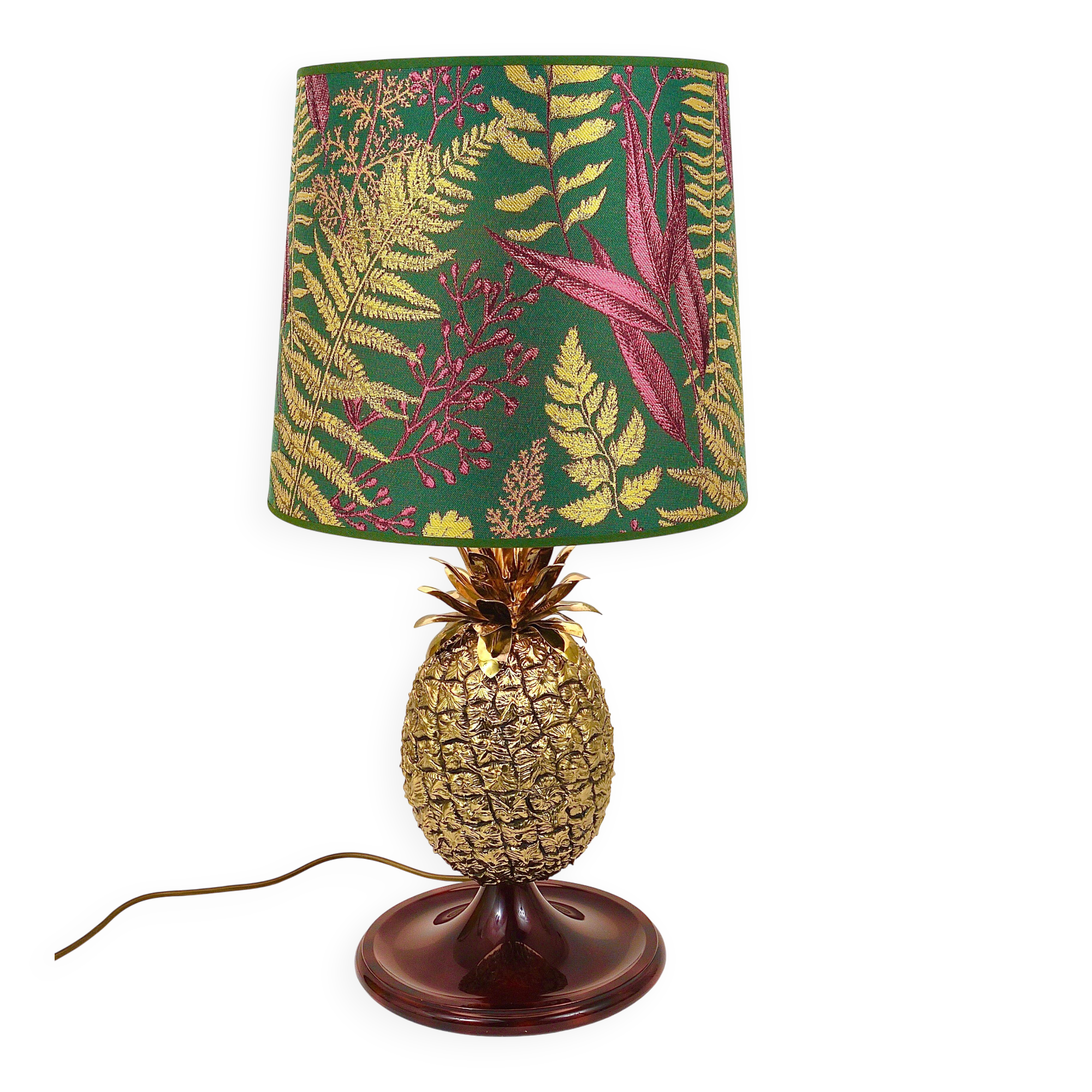 Hollywood Regency pineapple table lamp in brass by Mauro Manetti, Italy, 1970s.