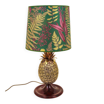 Hollywood Regency pineapple table lamp in brass by Mauro Manetti, Italy, 1970s.