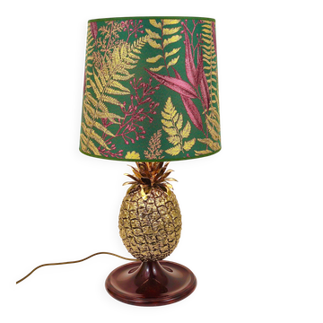 Lampe de table ananas en laiton Hollywood Regency de Mauro Manetti, Italie, années 1970