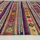 Colourful Vintage Turkish Kilim 318x138 cm Kelim Rug Wool Red Green Black Large