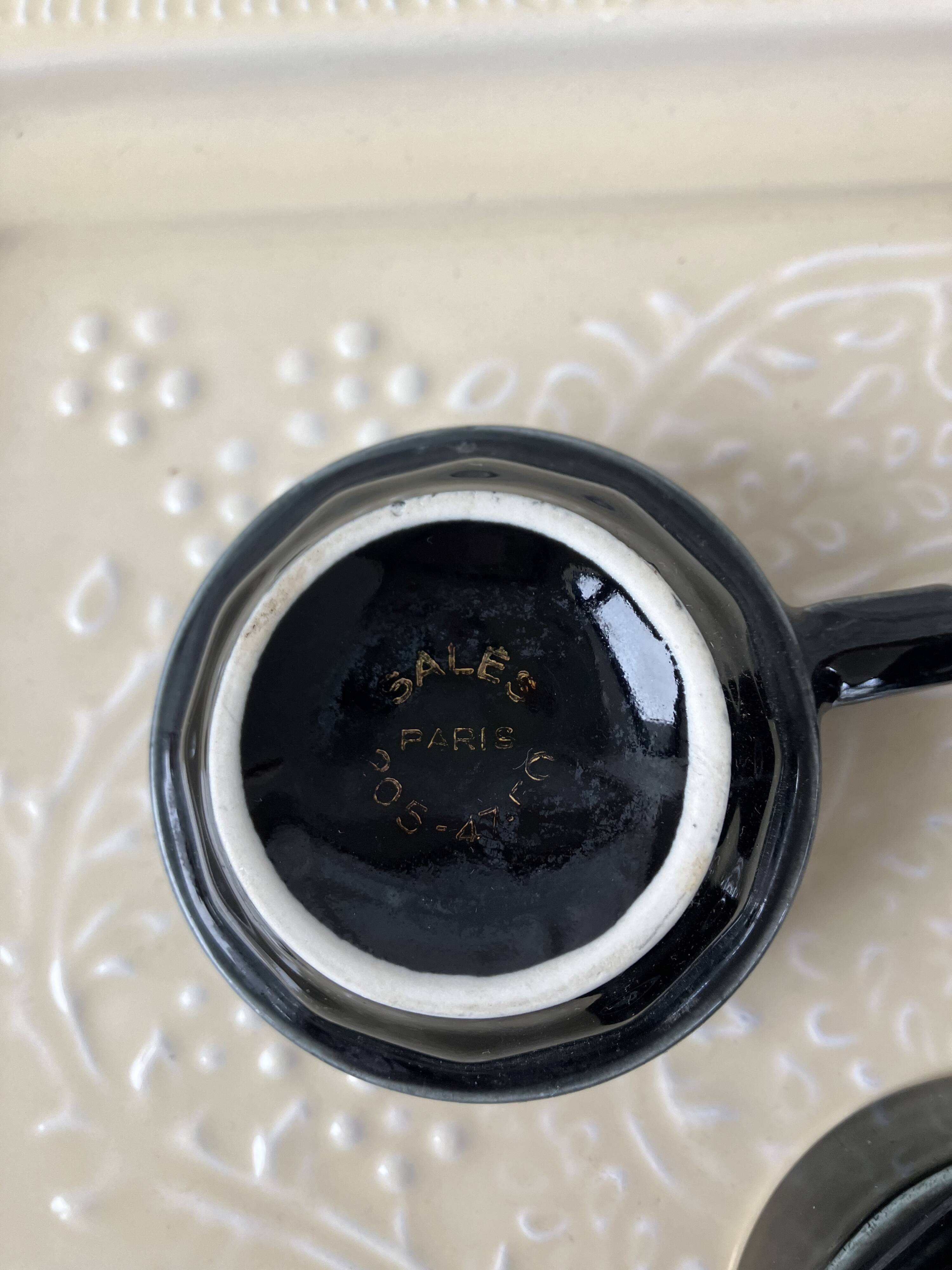 3 cups of black & yellow bistro coffee from Salès, France