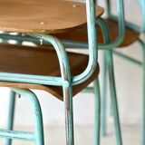 Chaises d'école industrielle, lot de 4