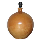 Large glazed terracotta lamp, signed globe lamp, vintage lamp, table lamp, living room lamp, interior decoration.