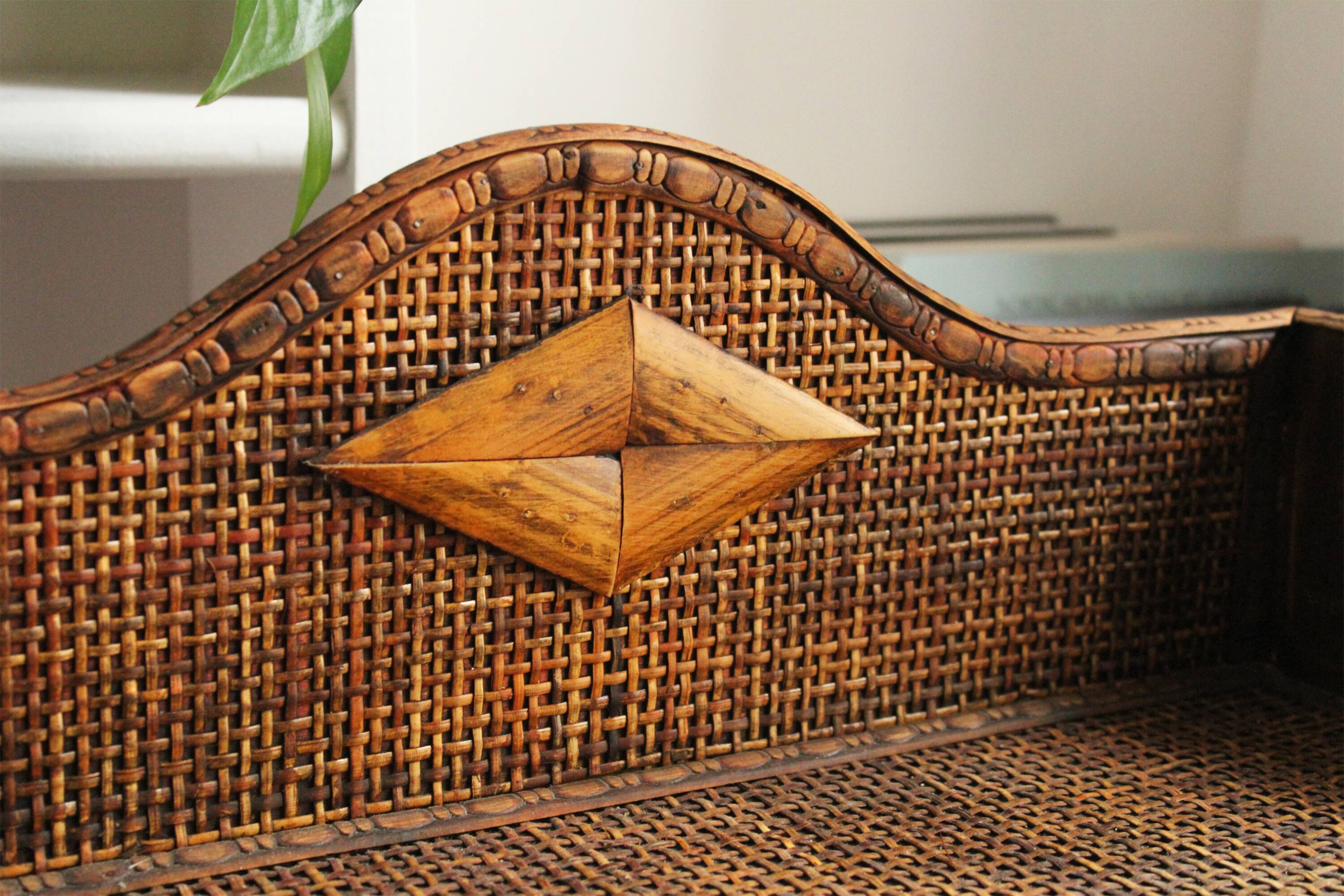 Office or bedroom storage furniture in rattan and wicker