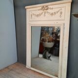 White painted wood paneling mirror