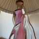 60s transparent and pink crystal lamp