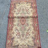 Vintage Persian wool rug in burgundy red 70x130cm