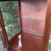 Small 1930s mahogany display cabinet, art deco apothecary cabinet