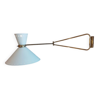 Grande applique articulée double lumière, années 50