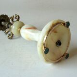 1960s onyx and brass candle holder, vintage