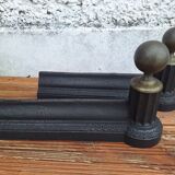 Napoleon III Cast Iron and Brass Andirons