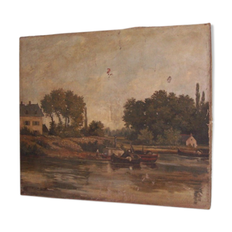 Oil on ancient canvas