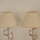 Pair Of French Vintage Metal Table Lamps With Scrolling Leaf Detail