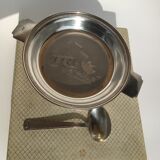 Baby plate silver metal spoon silver 30s