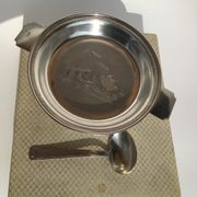 Baby plate silver metal spoon silver 30s