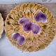Lot de 9 assiettes à dessert en barbotine Sarreguemines France décor fruits