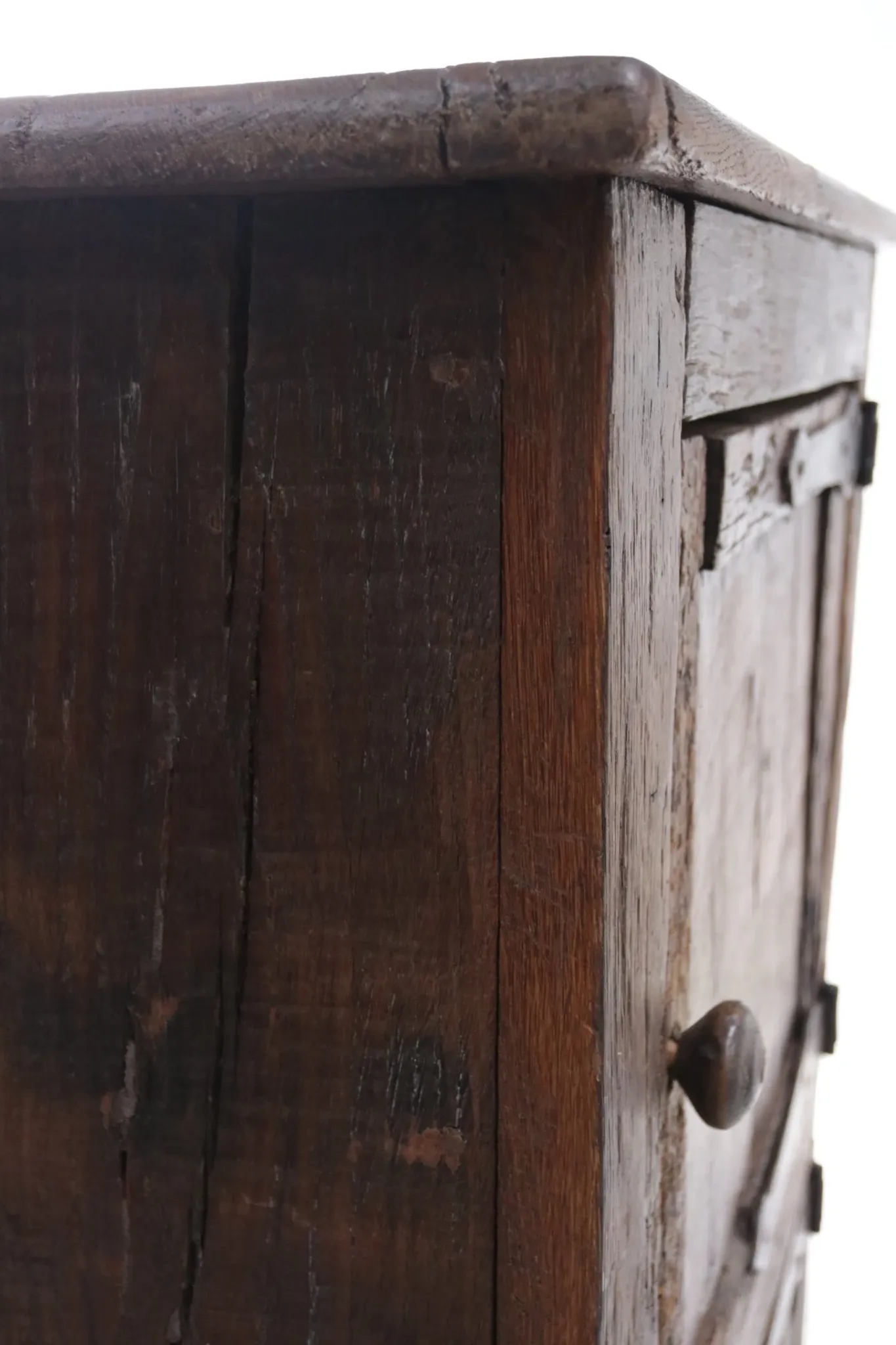 18th-century German primitive cabinet on sledge feet with forged hardware