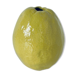 Lemon vase trompe l'oeil in natural glazed ceramic