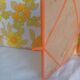 Vintage tryptic barber mirror orange 70s