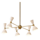 Italian chandelier in 1950s style - 5 arms and 10 lights - ceiling light