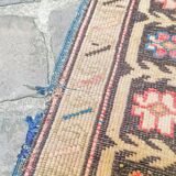 Tapis d'orient fait main de couloir caucasien ancien Kazak  3,09 x 1,52 m