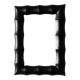 Rectangular mirror in patinated black wood resembling bamboo – 68 × 100 cm