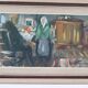 Huile sur toile suédoise originale – « Deux personnages à une table »