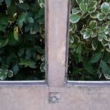 Old glazed door 211.5x105.5cm and its entrance door frame.