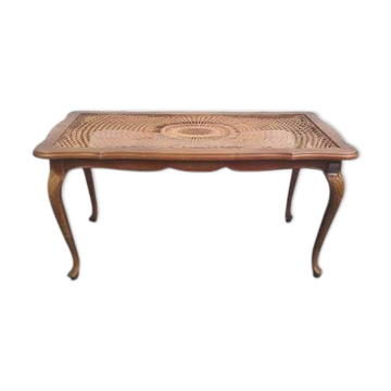 Table basse chippendale rotin
