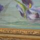 French School circa 1900 “Irises and dragonflies” Painted silk.