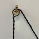 Industrial Holophane glass portable lamp with brass hook