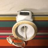 Old bbc black ceramics lamp - white - metal grid form micro vintage