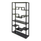 1970s black lacquered metal shelf by Pierre Vandel Paris