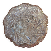 Plafonnier en verre moulé année 60